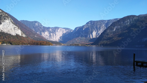cold water mountains snow river view panorama blue background green forest stock photo © 2DArtVadymRozsokha