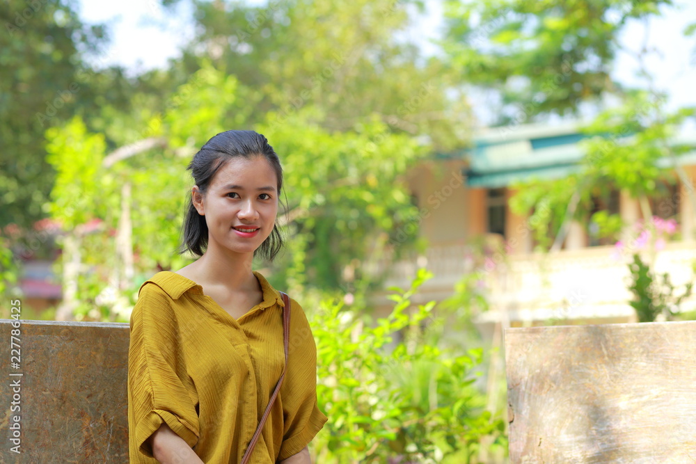 woman traveling to the country side of Vietnam woman traveling to the country side of Vietnam
