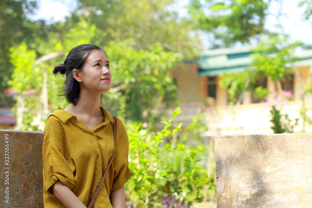 woman traveling to the country side of Vietnam woman traveling to the country side of Vietnam