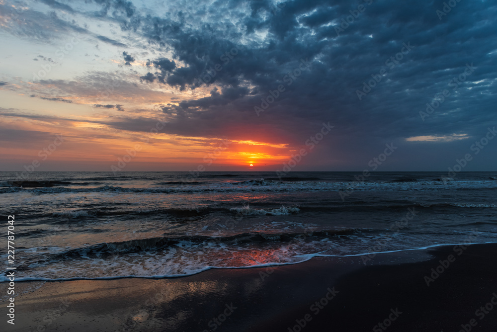 Amazing colorful sunrise at sea