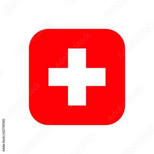 Vector illustration of first aid medical sign flat icon for app and website