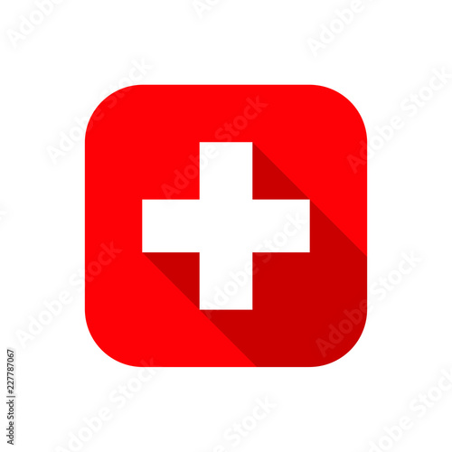 Vector illustration of first aid medical sign flat icon for app and website 