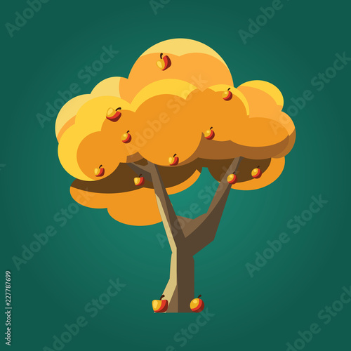 apple trees vector illustration