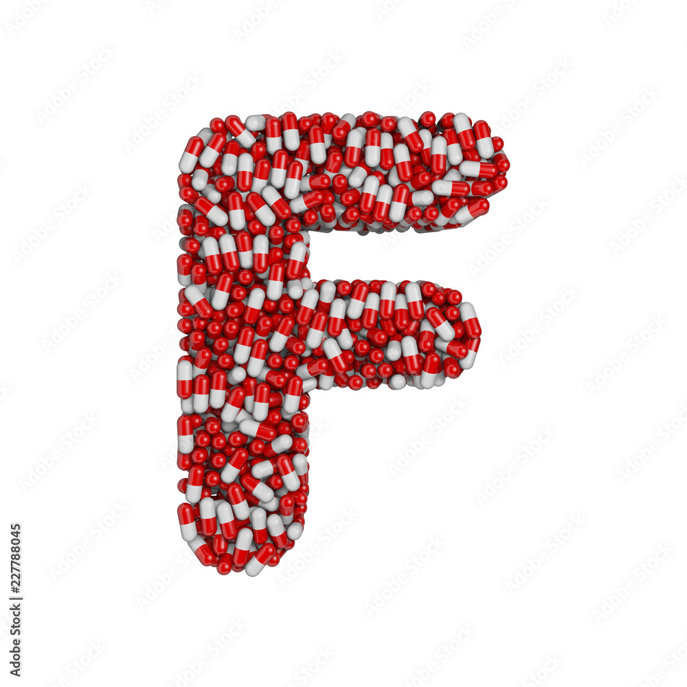 pills letter F - Upper-case 3d pharmaceutical font - therapy, laboratory or healthcare concept pills letter F - Upper-case 3d pharmaceutical font - therapy, laboratory or healthcare concept