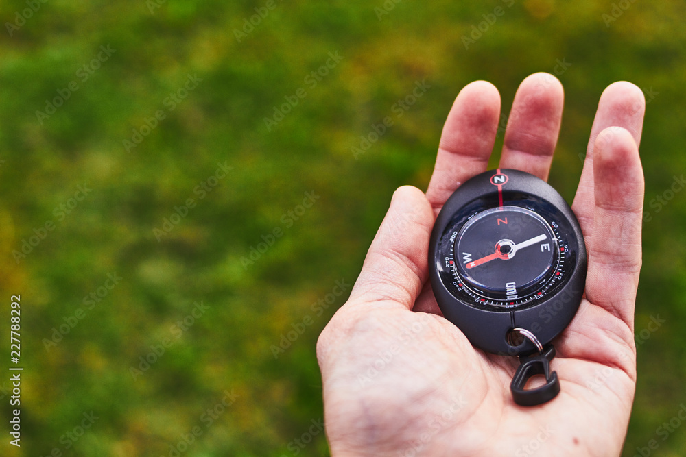 compass on a hand compass on a hand