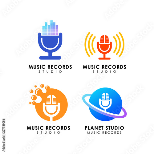 music records studio logo design