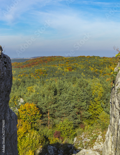 Golden Poland Autumn, mountain Zborow, Poland photo