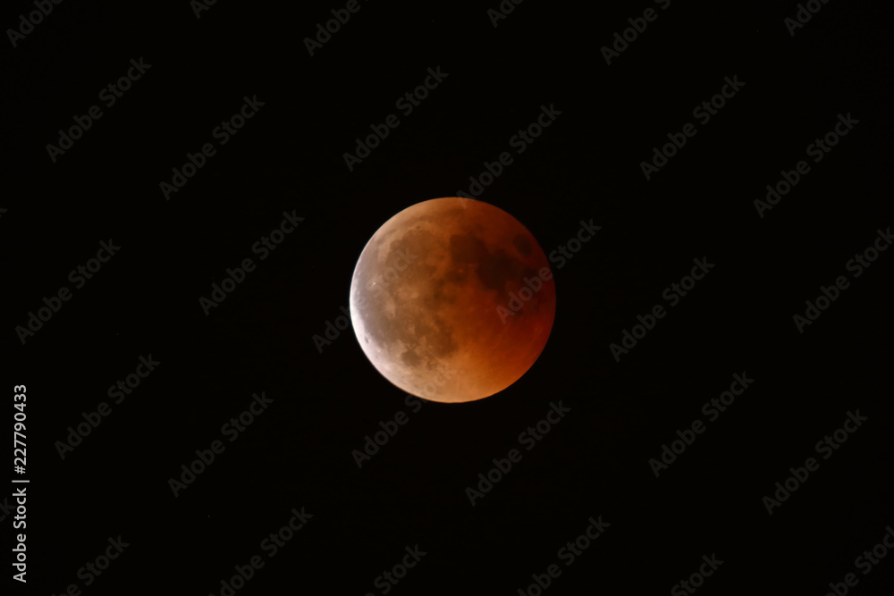 Total eclipse of the moon, red moon, blood moon