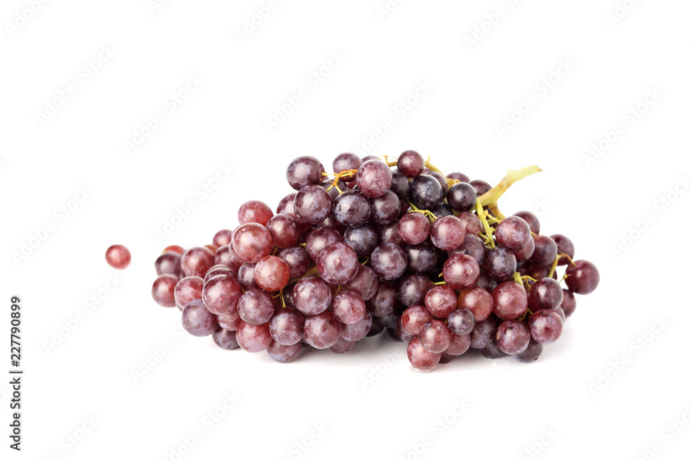Bunch of red grapes, ripe and fresh on isolated white background. Bunch of red grapes, ripe and fresh on isolated white background.