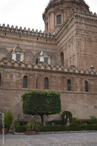 Palermo  Italy - September 07  2018   View of Palermo cathedral
