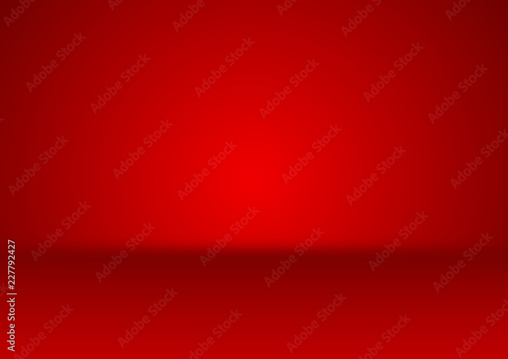 Empty red studio room, used as background for display your products