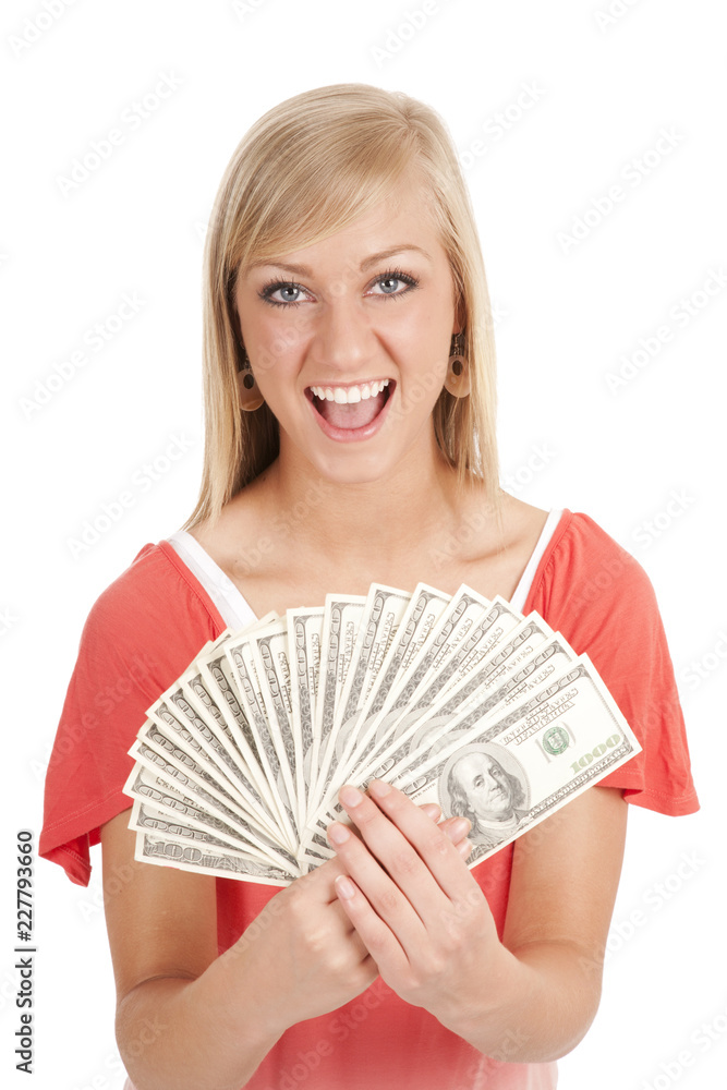 woman with money woman with money