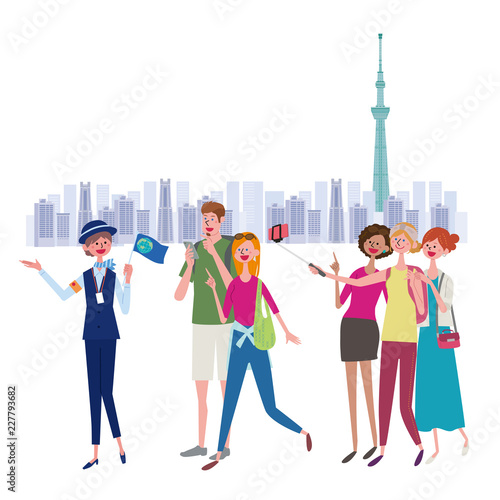インバウンド　外国人観光客　イラスト
