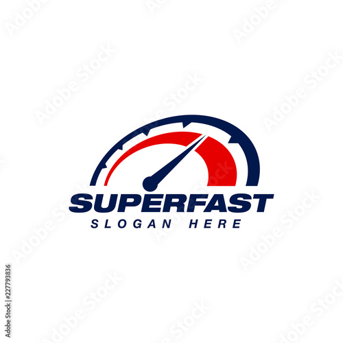 speed indicator vector logo design. speedometer symbol design template
