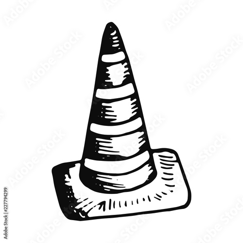 chip cone road sketch icon. isolated object