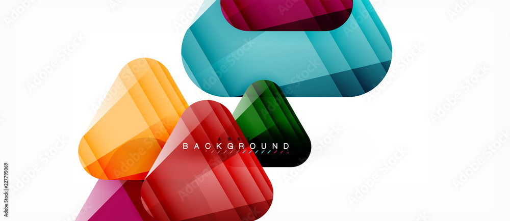 Glass triangles modern geometric composition, abstract background Glass triangles modern geometric composition, abstract background