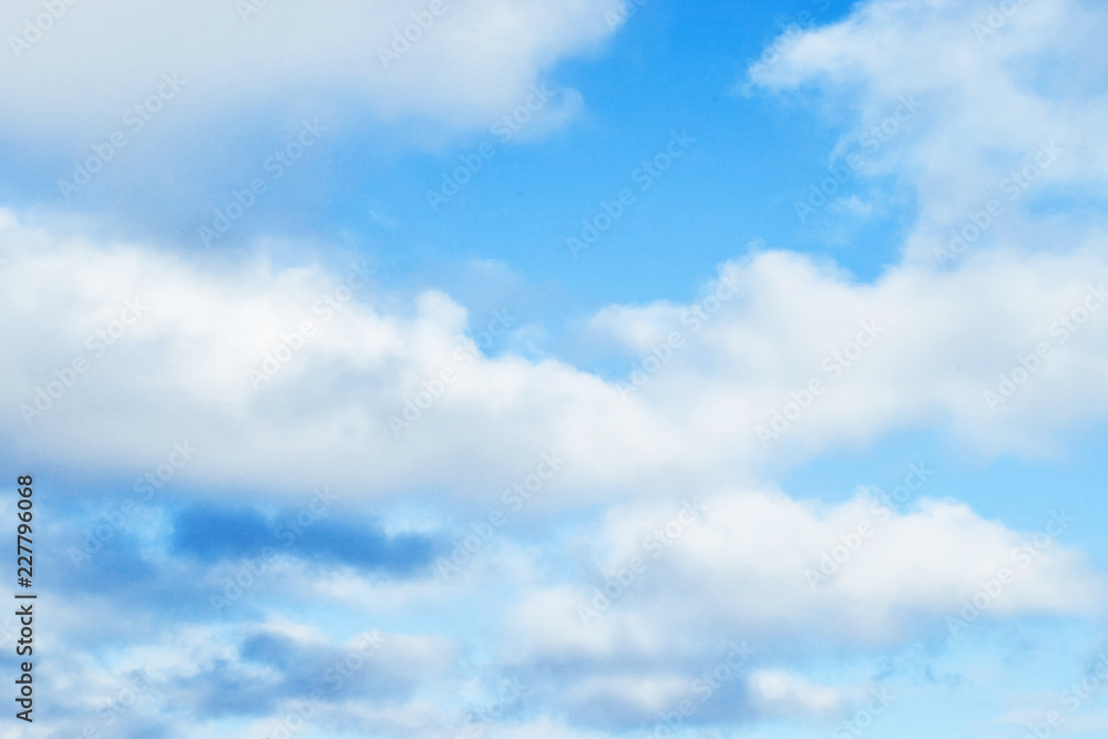 Blue sky background with white clouds and nature background