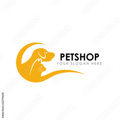 pet shop logo design template. pet home logo design vector icon