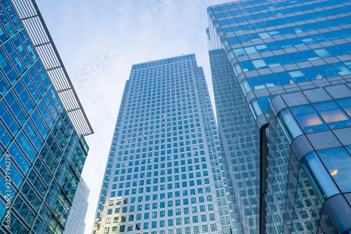 Corporate buildings of Canary Wharf  banks  insurances  media holdings. London  UK