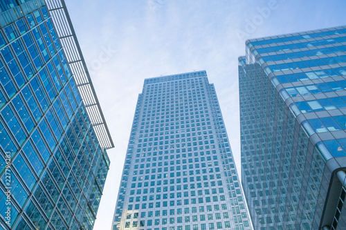 Corporate buildings of Canary Wharf, banks, insurances, media holdings. London, UK