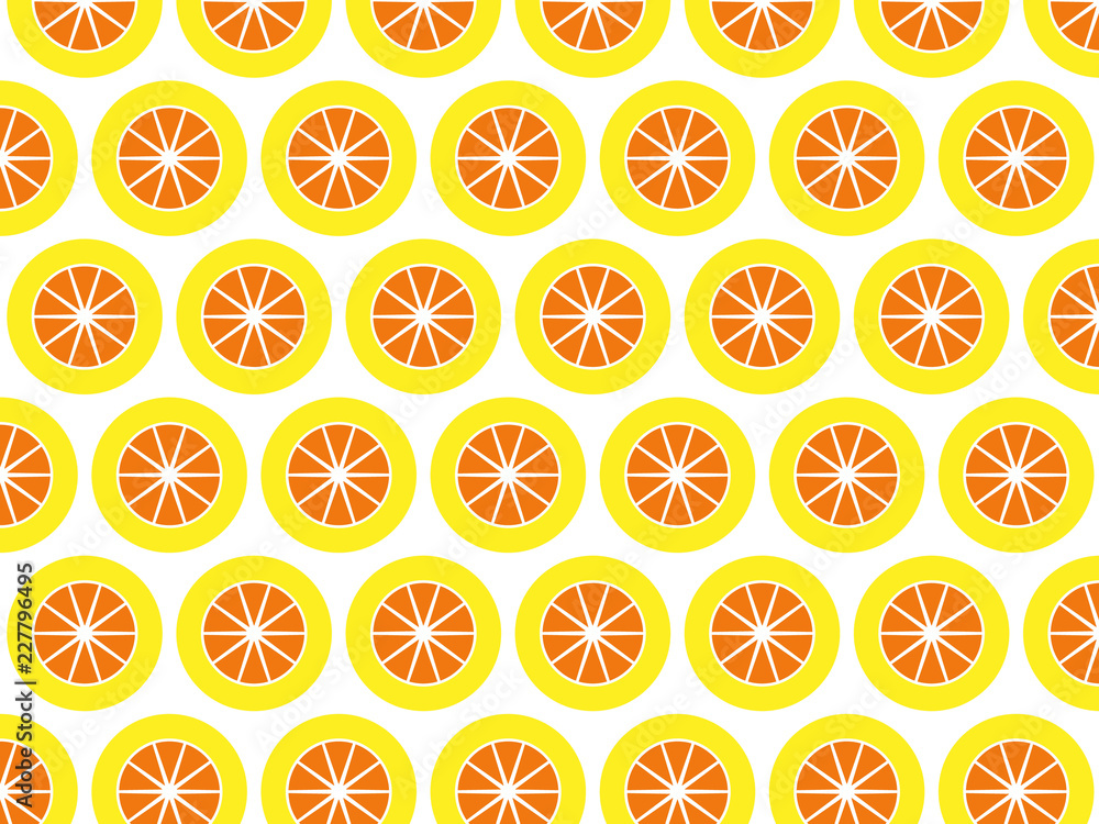 Repeating circle shape vector pattern, orange , lemon