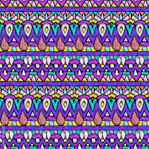 Ethnic pattern tribal doodles ornament colorful embroidery 4