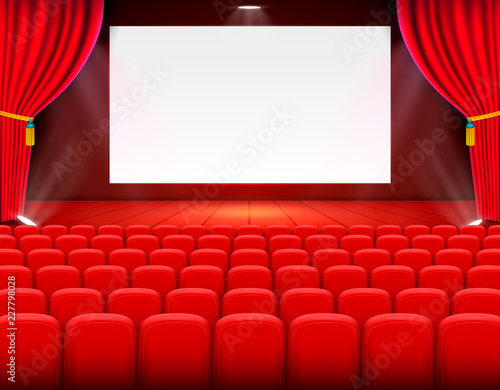 Scene cinema background art, Performance on stage . Vector illustration