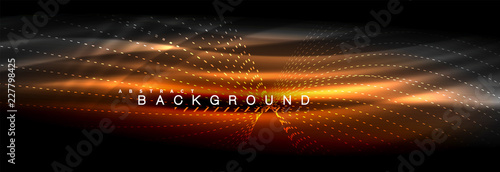 Liquid neon flowing waves, glowing light lines background