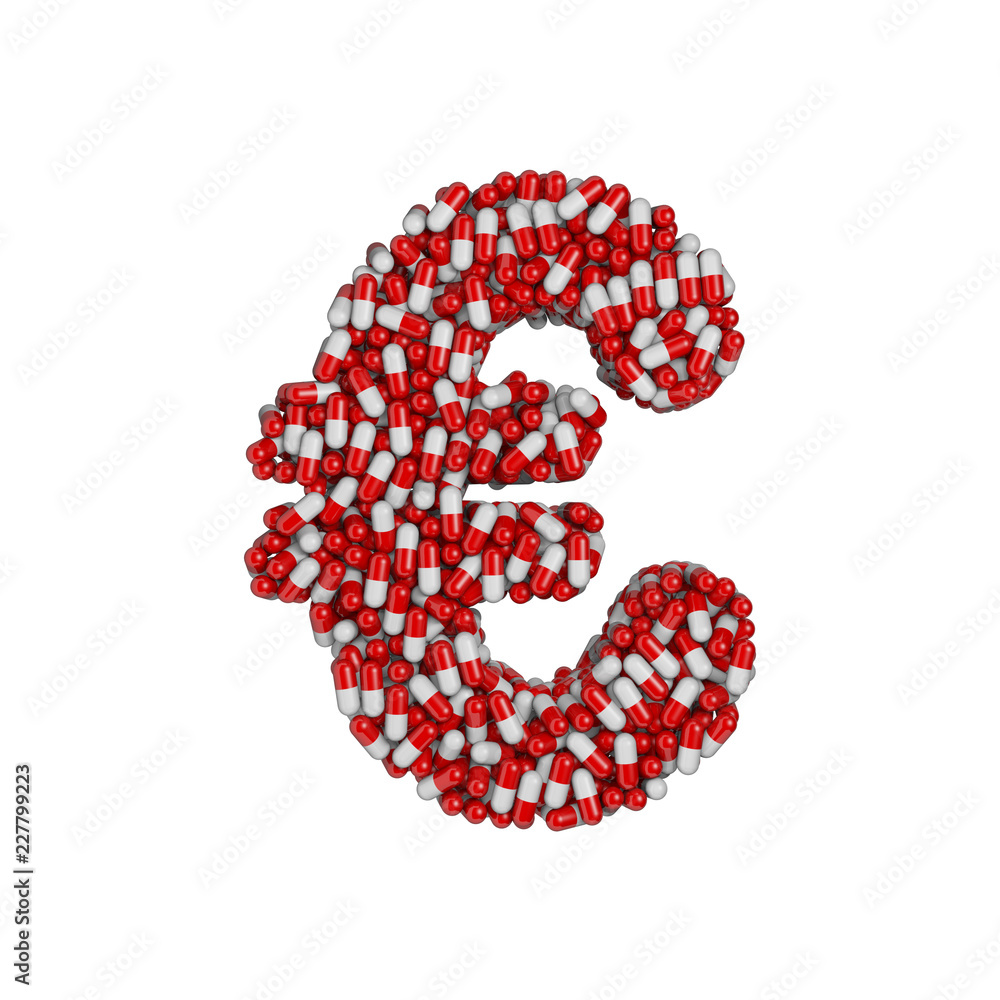 pills euro currency sign - 3d pharmaceutical symbol - therapy, laboratory or healthcare concept pills euro currency sign - 3d pharmaceutical symbol - therapy, laboratory or healthcare concept
