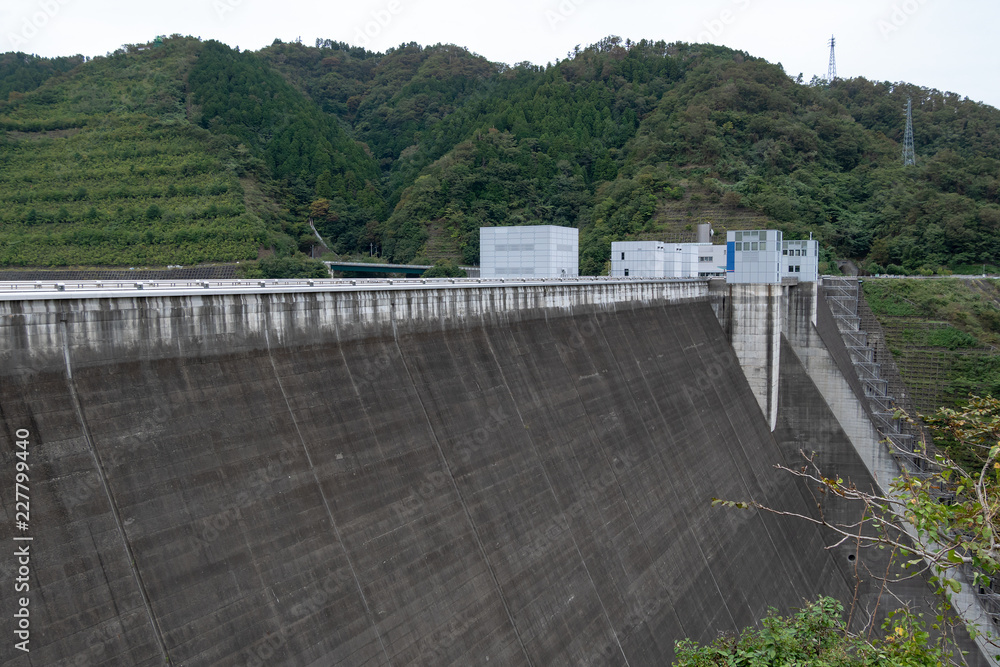 Landscape of MiyagaseDam (神奈川県　宮ヶ瀬ダム) in Kanagawa, Japan. 