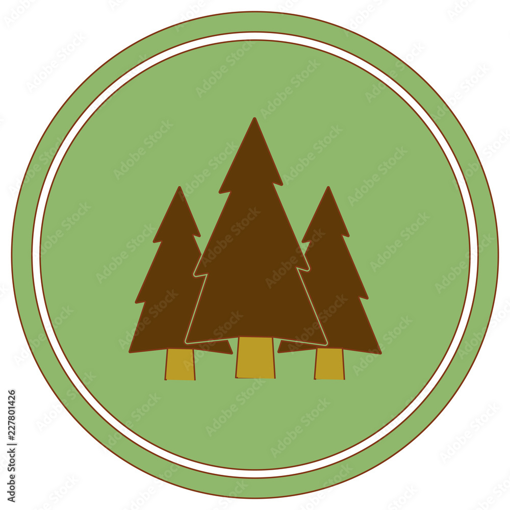 Obraz premium Fir Trees forest icon