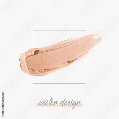 Lipstick texture stroke isolated on white background vector photo