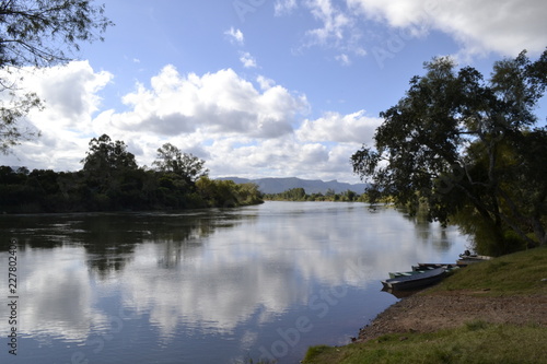 landscape with river and clouds