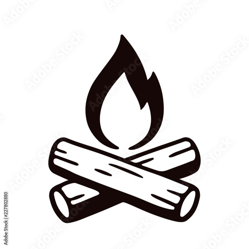 Campfire hand drawn illustration