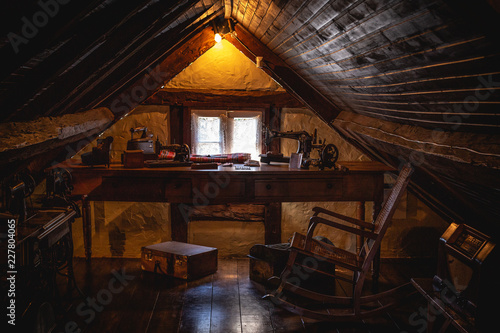 фотографія An old attic with antique furniture