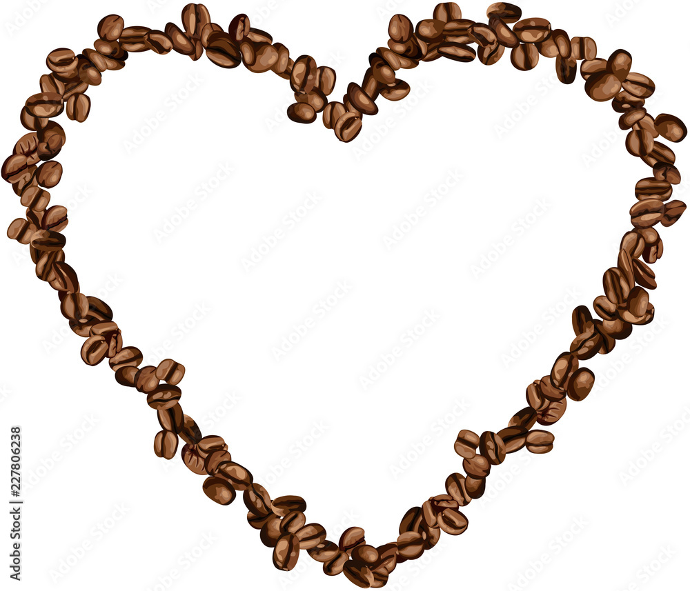 Heart frame shaped coffee beans
Heart frame shaped coffee beans