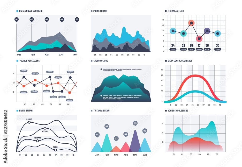 Infographic chart. Statistics bar graphs, economic diagrams and charts ...
