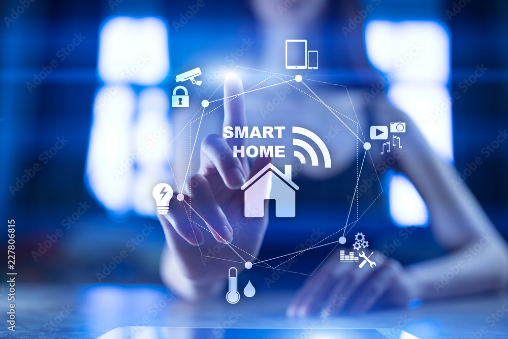 Smart home automation concept on virtual screen. Smart home automation concept on virtual screen.