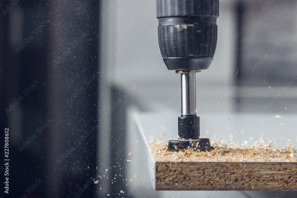 forstner milling cutter in work forstner milling cutter in work