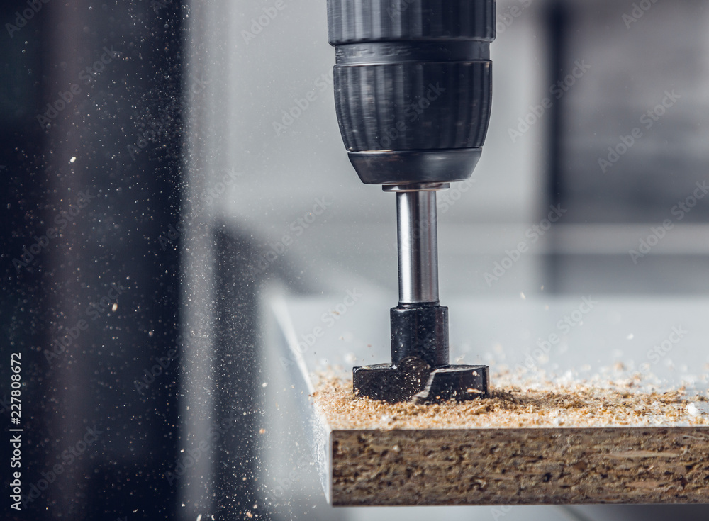 forstner milling cutter in work forstner milling cutter in work