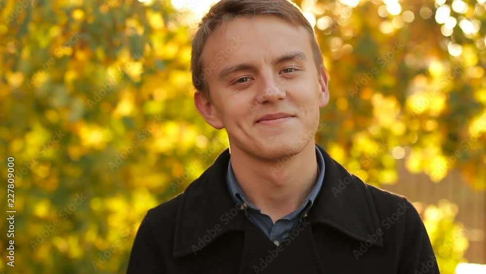 Portrait of a handsome young guy in the fall Portrait of a handsome young guy in the fall