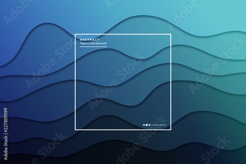 Vector realistic isolated gradient paper cut layer background for decoration and covering. Concept of geometric abstract design template.