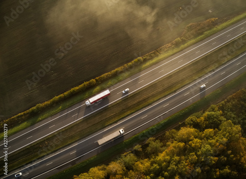Trucks on highway photo