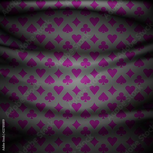 Poker suits casino cloth curtain purple