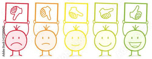 Smily / Bewertung / Daumen / Positiv / Negativ