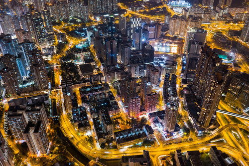 Hong Kong urban city at night