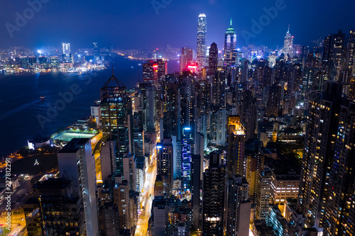 Hong Kong skyscraper at night