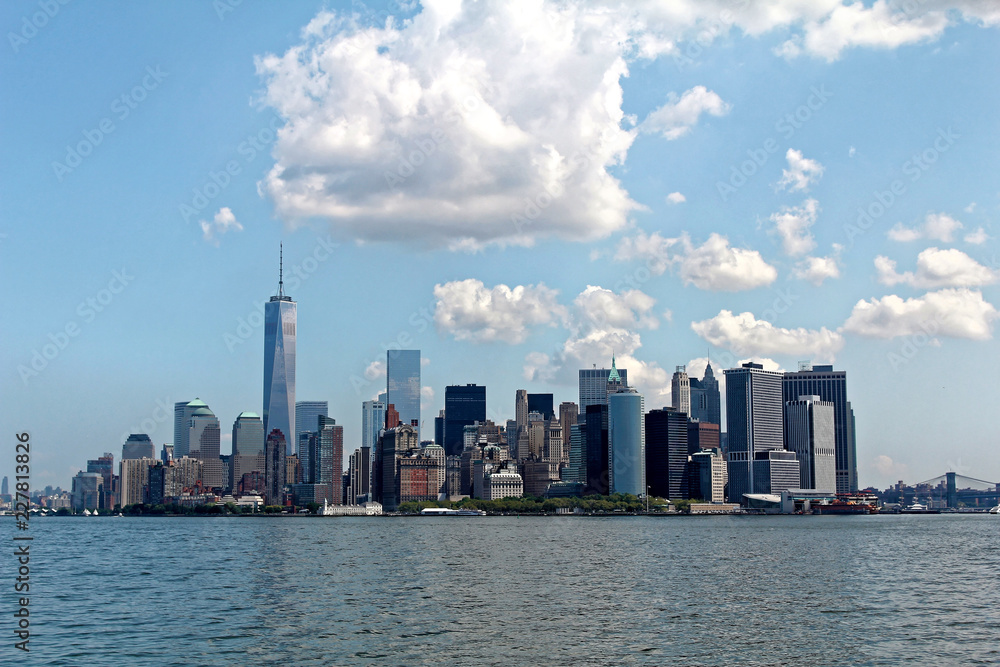 NEW YORK, USA - Auguste 5, 2014: Skyline of Manhattan viewed from Hudson river