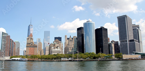 Fototapeta Naklejka Na Ścianę i Meble -  Manhattan Skyline with One World Trade Center Building over Hudson River, New York City, USA, August 8, 2017