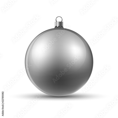Gray Christmas ball. Vector illustration